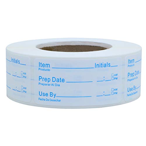 Hybsk 1 x 2 Inch Shelf Life Labels for Food Rotation Use by Food Preparation Prep Date Stickers
