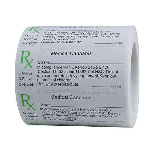 Hybsk Generic Medical Cannabis Strain Labels - State Compliant Medical Marijuana, Pot Labels Sticky Icky Identifier