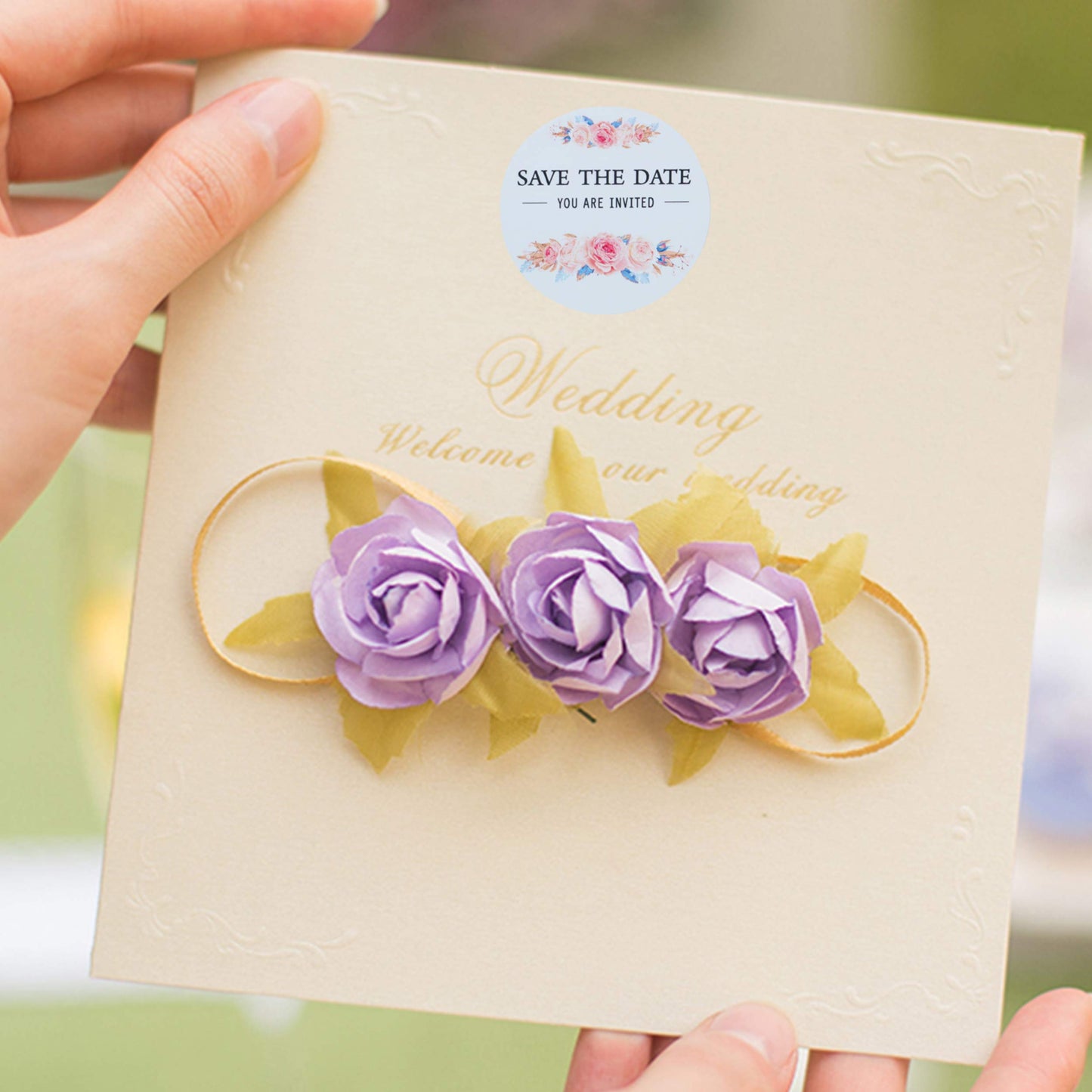 Hybsk Save The Date Labels Wedding Stickers Bridal Shower Stickers Save The Date Wedding Stickers Invitation Label Wedding Favor Stickers 1.5 inch / 500 Labels on a Roll