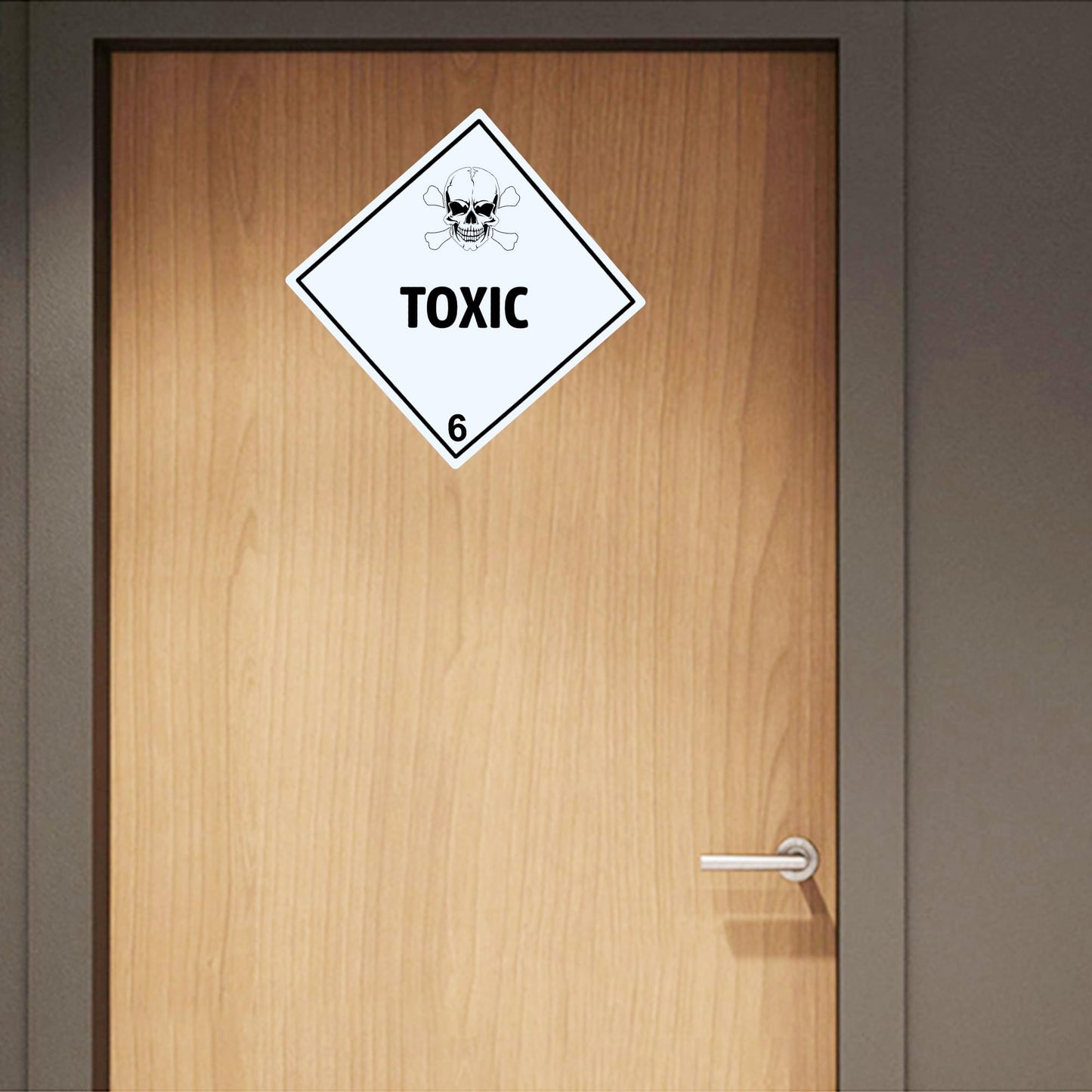 Hybsk Hazard Class 6 D.O.T. Toxic Labels 4x4 Inch Square 100 Adhesive Labels