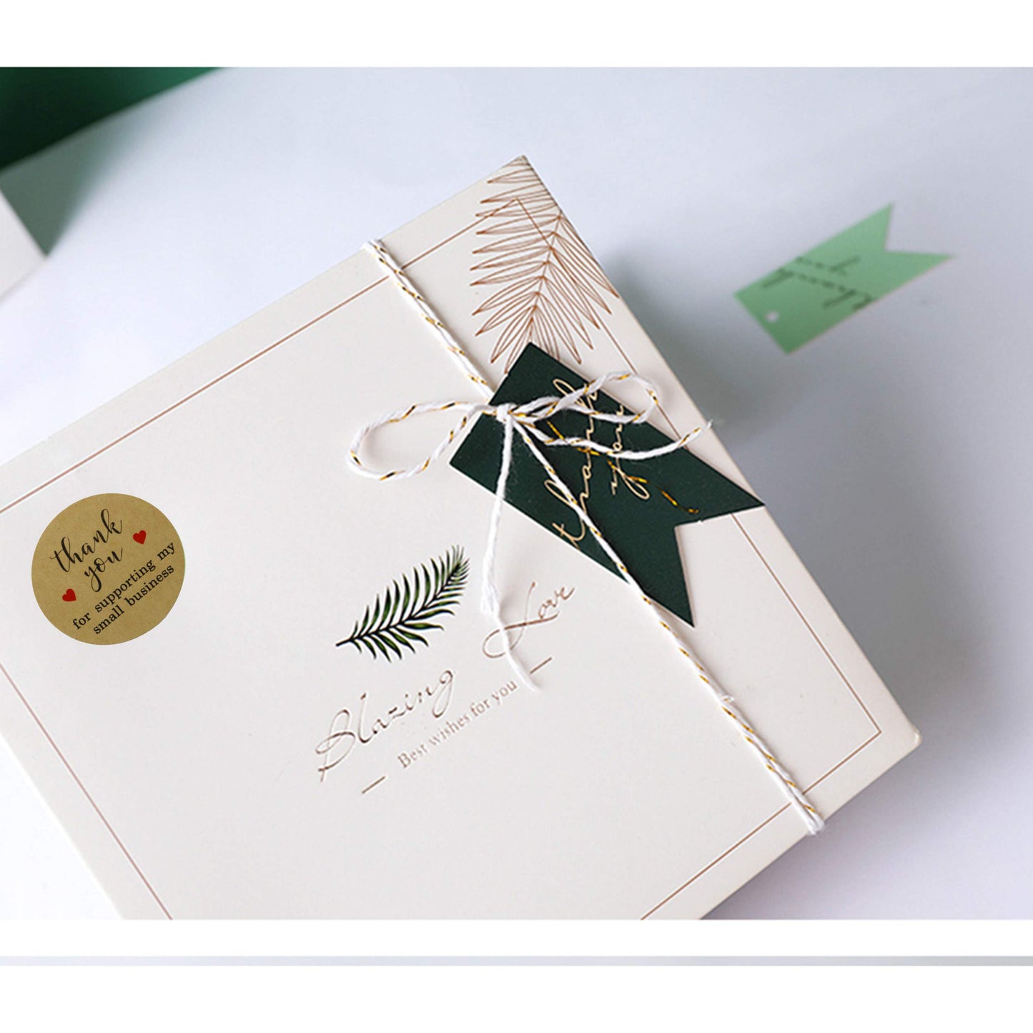 Hybsk 2 Inch Round Kraft Thank You for Supporting My Small Business Stickers / 300 Labels Per Roll