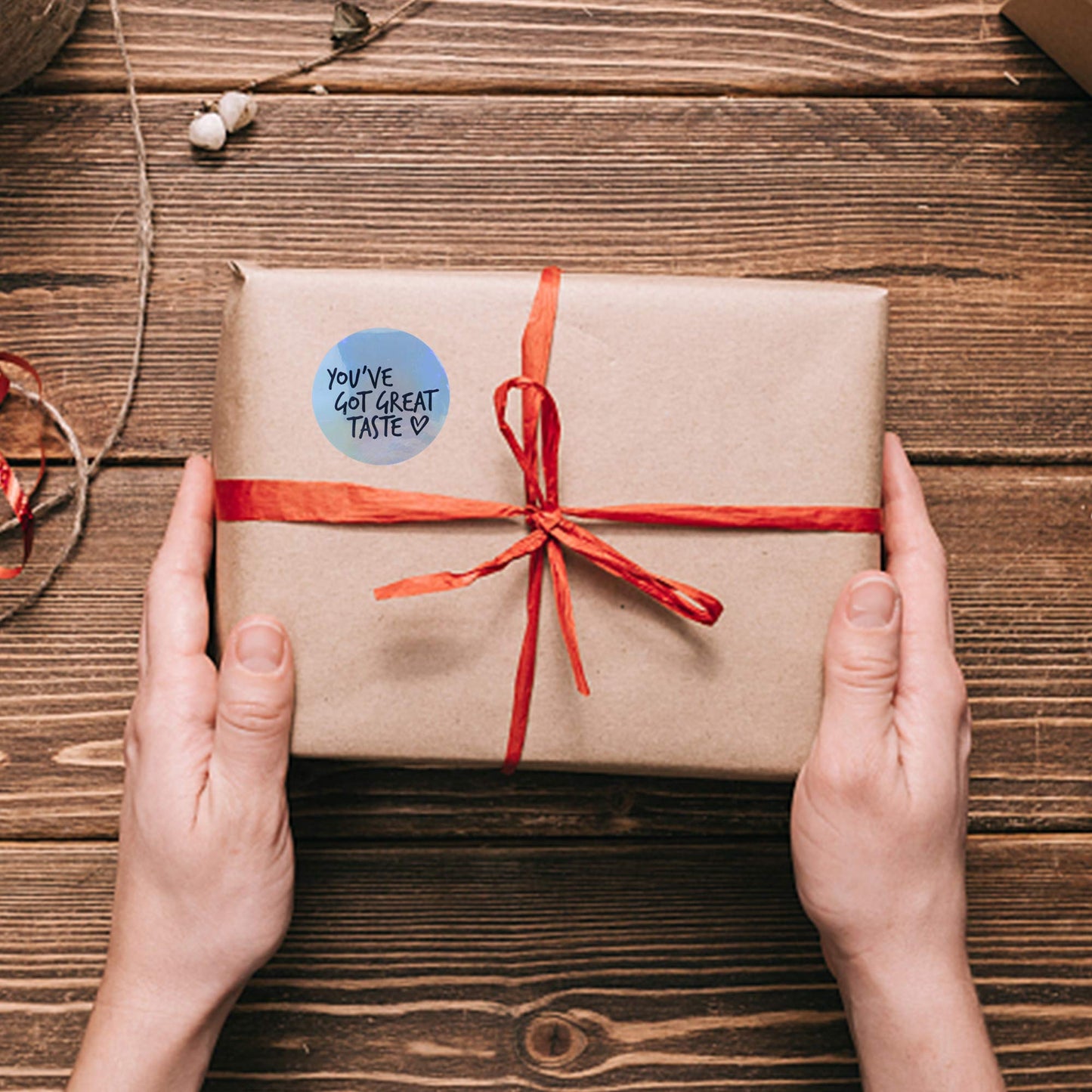 Hybsk You've Got Great Taste Stickers - Black Ink Holographic Silver Business Thank You Stickers, Shipping Stickers - 2 Inch Round 300 Total Labels