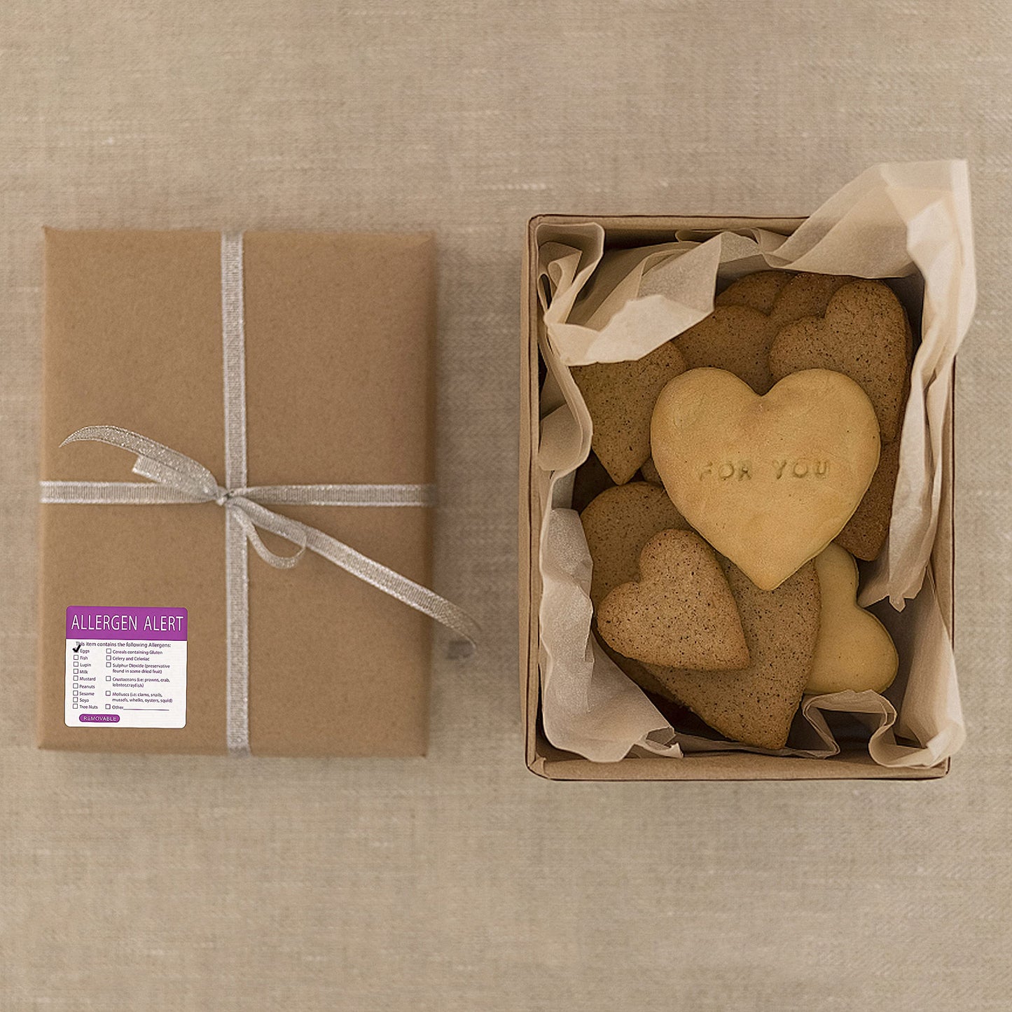 Hybsk Allergen Warning Stickers 2x2 inch 300pcs Square Removable Food Allergy Label for Restaurants