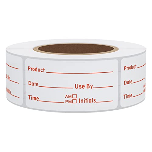 Hybsk 1 x 2 Inch Shelf Life Labels for Food Rotation Use By Food Preparation Prep Date Stickers