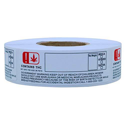 Hybsk California Compliant Identification Labels -1”x3” - 500 Stickers on a Roll