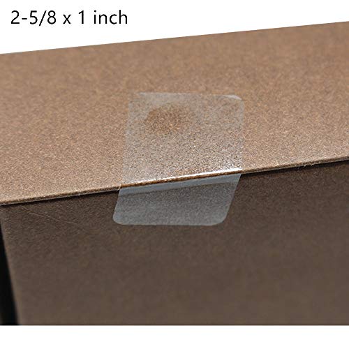 Hybsk 1"x 2" Rectangle Square Crystal Clear Retail Package Seals Circle Wafer Stickers/Transparent Labels