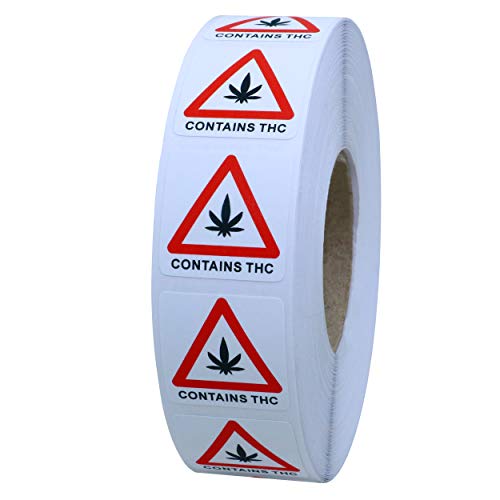 Hybsk Massachusetts & Maine Universal Symbol Compliant Identification Labels-1,000 Labels on a Roll (Red)