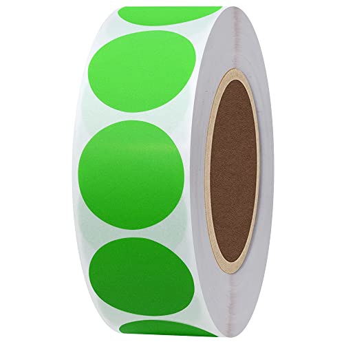 Hybsk Color Coding Dot Labels 1" Round Natural Paper Stickers Adhesive Label 1,000 Per Roll