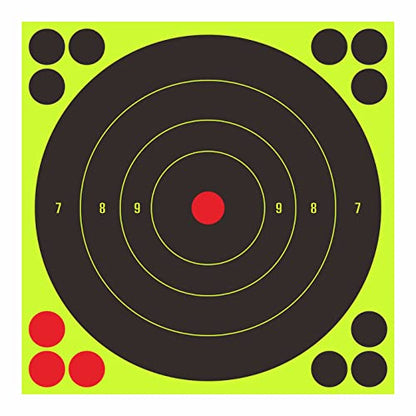 Hybsk 6.8 Inch Shooting Targets for BB Gun Air Rifle Pellet Gun Rifle Pistol Bright Fluorescent Yellow Upon Impact Self Adhesive Targets