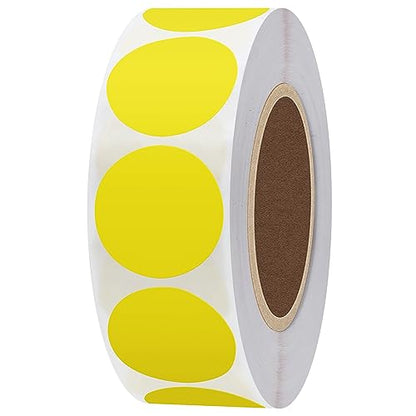 Hybsk Color Coding Dot Labels 1" Round Natural Paper Stickers Adhesive Label 1,000 Per Roll