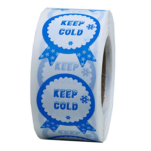 Hybsk Keep Cold Freezer Stickers with Snow Total 500 Labels per Roll