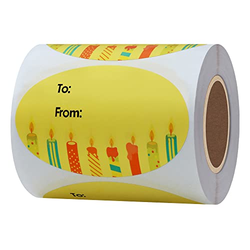 Hybsk Happy Birthday Gift Tag Stickers for Presents 2 x 3 Inch 300 Adhesive Labels On a Roll