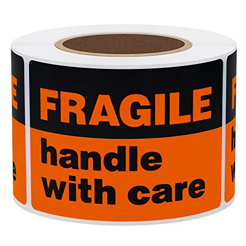 Hybsk 2"x3" Handle With Care Fragile Stickers Adhesive Label 300 Per Roll