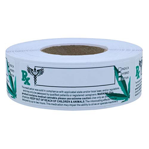 Hybsk Identification Labels - Universal Compliant Leaf Stickers 3”x1” - 500 pcs on a Roll