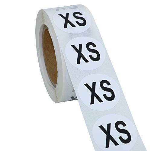 Hybsk White Round Clothing Size Stickers S/M/L - Adhesive Labels for Retail Apparel