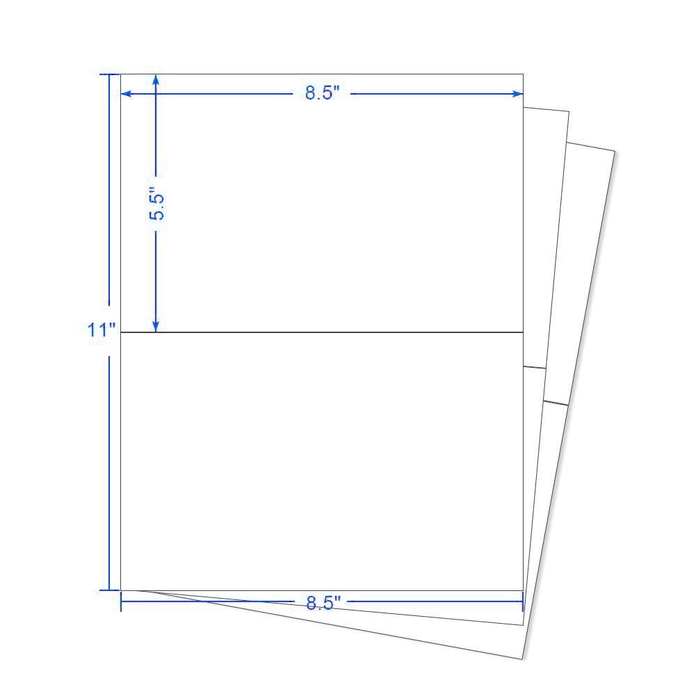 Hybsk Half Sheet Self Adhesive Shipping Labels 8.5" x 5.5" Address Labels for Laser & Inkjet Printers (1000 Labels)