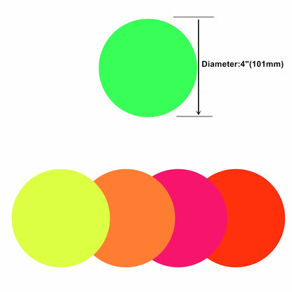 Hybsk 4 inch Round Inventory Labels Permanent Fluorescent Color Coding Organizer Labels