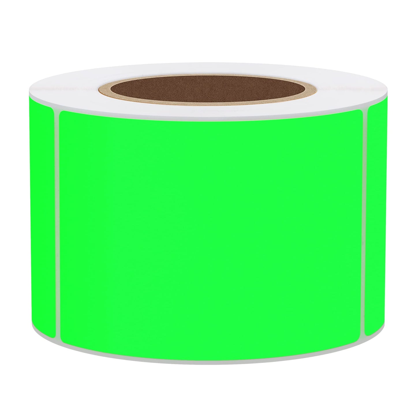 Hybsk 2x3 Inch Color-Code Labels Fluorescent Green Sticker Rectangle 300 Labels Per Roll