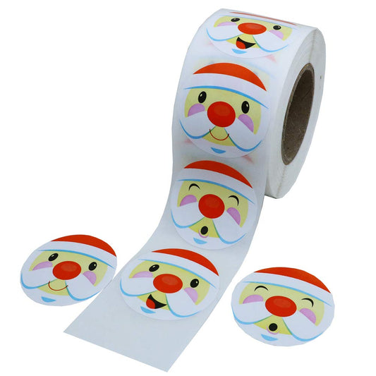 Hybsk Merry Christmas Santa Claus Stickers for Items Gift 1.5" Round Labels 500 Total Per Roll