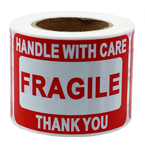 Hybsk 2"*3" Thank you Fragile Stickers Adhesive Label 200 Per Roll