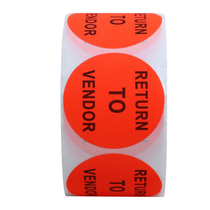 Hybsk Fluorescent Bright Red Return to Vendor Special Handling Shipping Receiving Inventory Control Warehouse Pallet Stickers