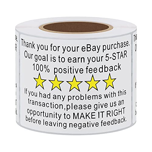 Hybsk 2"x3" eBay Thank You For Your Purchase Feedback Shipping Labels Adhesive Label 200 Per Roll