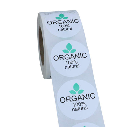 Hybsk Organic Food Rotation Labels 1.5 Inch Round 500 Adhesive Stickers On a Roll