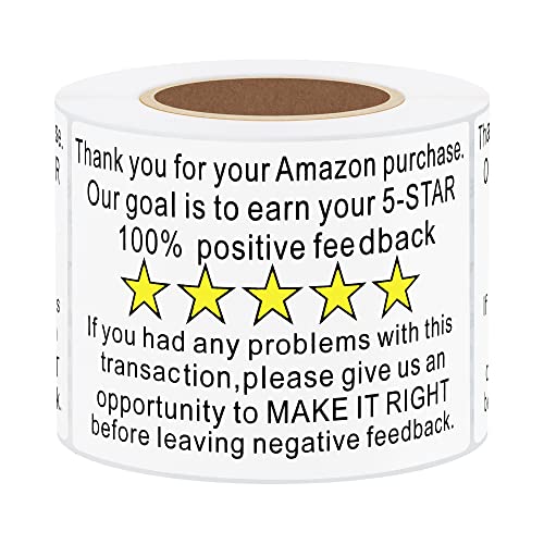 Hybsk 2"x 3" Amazon Thank You For Your Purchase Feedback Shipping Labels Adhesive Label 200 Per Roll