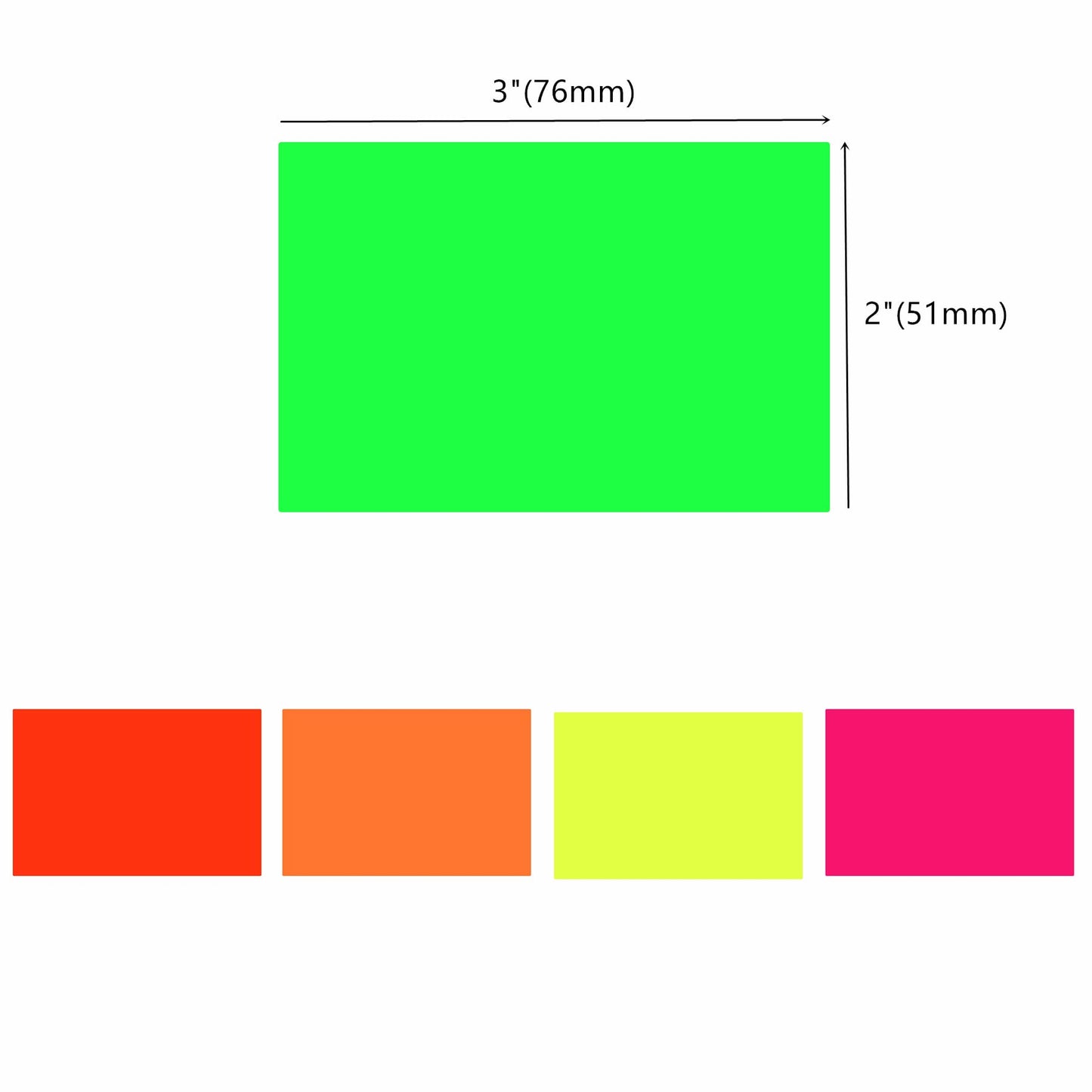 Hybsk 2 x 3 inch Rectangular Inventory Labels Permanent Fluorescent Color Code Organizer Labels