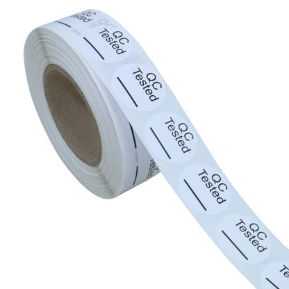 Hybsk White Circle with Black QC Tested Dot Stickers, 4/5 Inch Round, 1000 Labels on a Roll