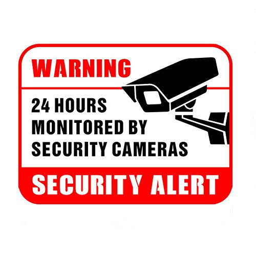 Hybsk 3 x 4 inc Security Cameras Commercial & Home Security Signs, Surveillance Video Warning! Deterrence Decals Surveillance Camera Sticker Total 50 Pack