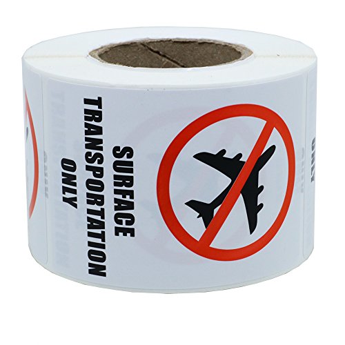 Hybsk Surface Transportation ONLY Stickers Warning Shipping Labels 2x3 Inch Total 300 Labels Per Roll