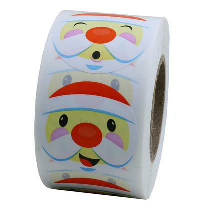 Hybsk Merry Christmas Santa Claus Stickers for Items Gift 1.5" Round Labels 500 Total Per Roll