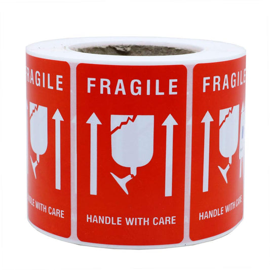 Hybsk 2.16 x1.34 inch Handle with Care This Side Up Fragile Stickers Adhesive Label 500 Per Roll
