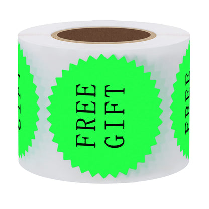 Hybsk 2 inch Fluorescent Green Starburst Green Mailing Retail Stickers