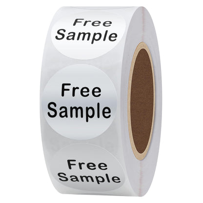 Hybsk Free Sample Stickers 1 Inch Round Retail Store Sale Displays Adhesive Labels for Inventory Control Total 500 Per Roll