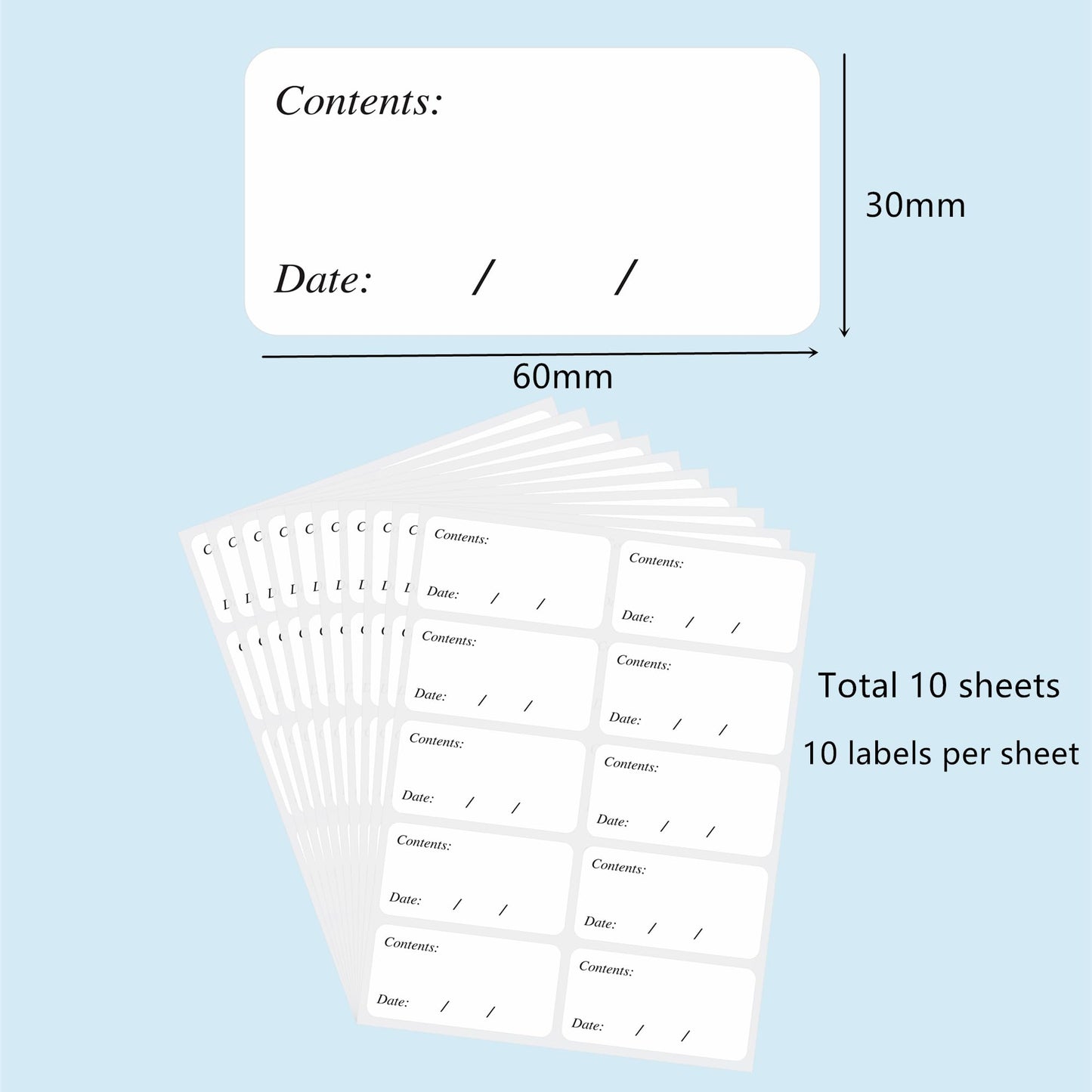 Hybsk Removable Freezer Labels Easy Peel Off - Frozen Food Storage Labels That Leave No Sticky Residue After Use