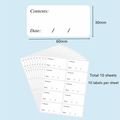 Hybsk Removable Freezer Labels Easy Peel Off - Frozen Food Storage Labels That Leave No Sticky Residue After Use