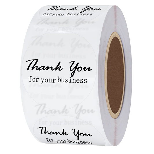 Hybsk Thank You for Your Business Stickers Gold Foil 1.5" Round Total 500 Labels Per Roll