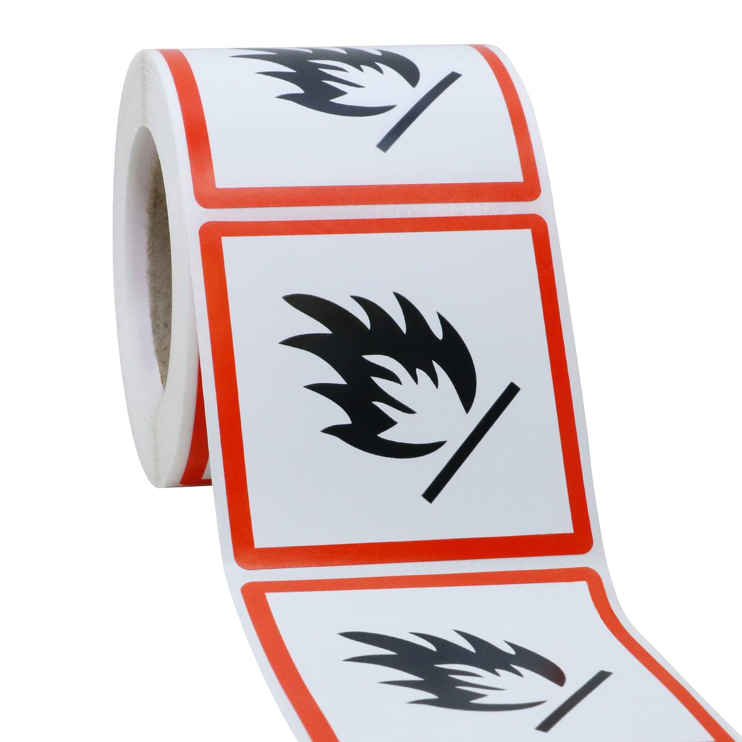 Hybsk OSHA Compliant, GHS Flame Sticker Safety Warning Sign - 2x2 inch Total 300 On a Roll