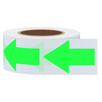 Hybsk Fluorescence Green Arrow Stickers Total 500 Labels Per Roll