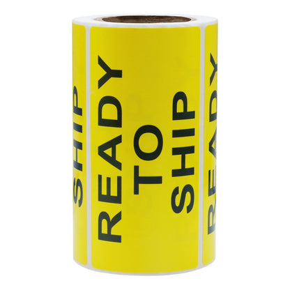 Hybsk 2x4 inch Yellow Ready to Ship Production Shipping Labels Special Handling Stickers Total 200 Adhesive Labels Per Roll