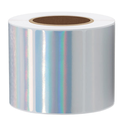 Hybsk Holographic Silver Thermal Sticker Rainbow Thermal Labels for Shipping, Barcodes, Address, Compatible with Rollo Label Printer & Zebra Desktop Printers