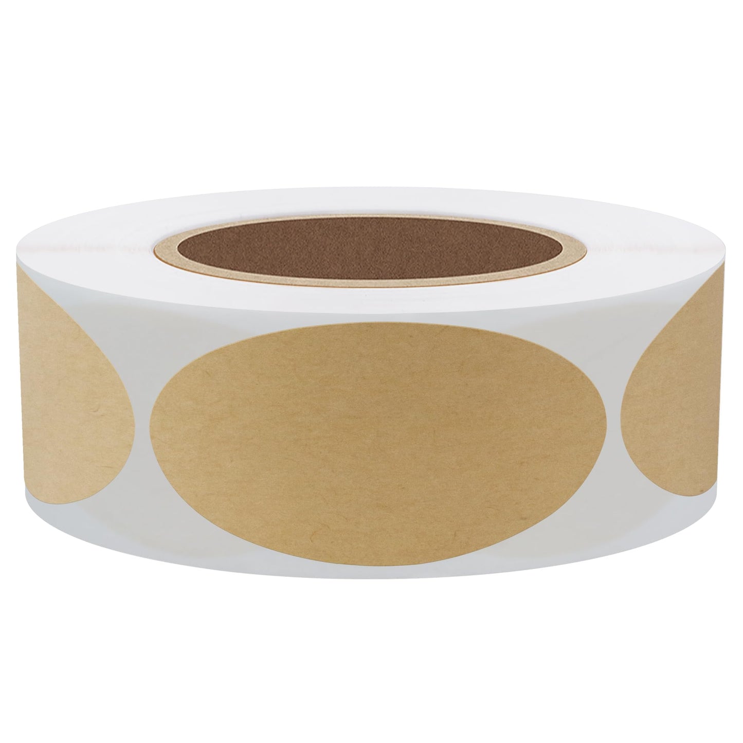 Hybsk Kraft Labels Oval 1x2 inch Natural Kraft Paper Stickers