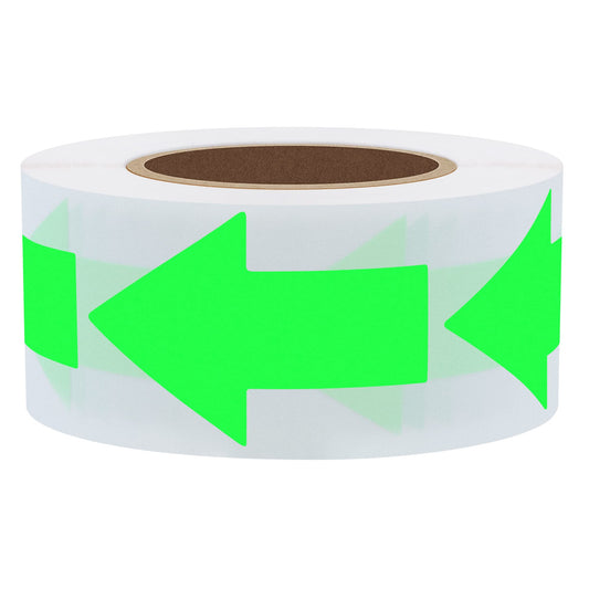 Hybsk Fluorescence Green Arrow Stickers Total 500 Labels Per Roll