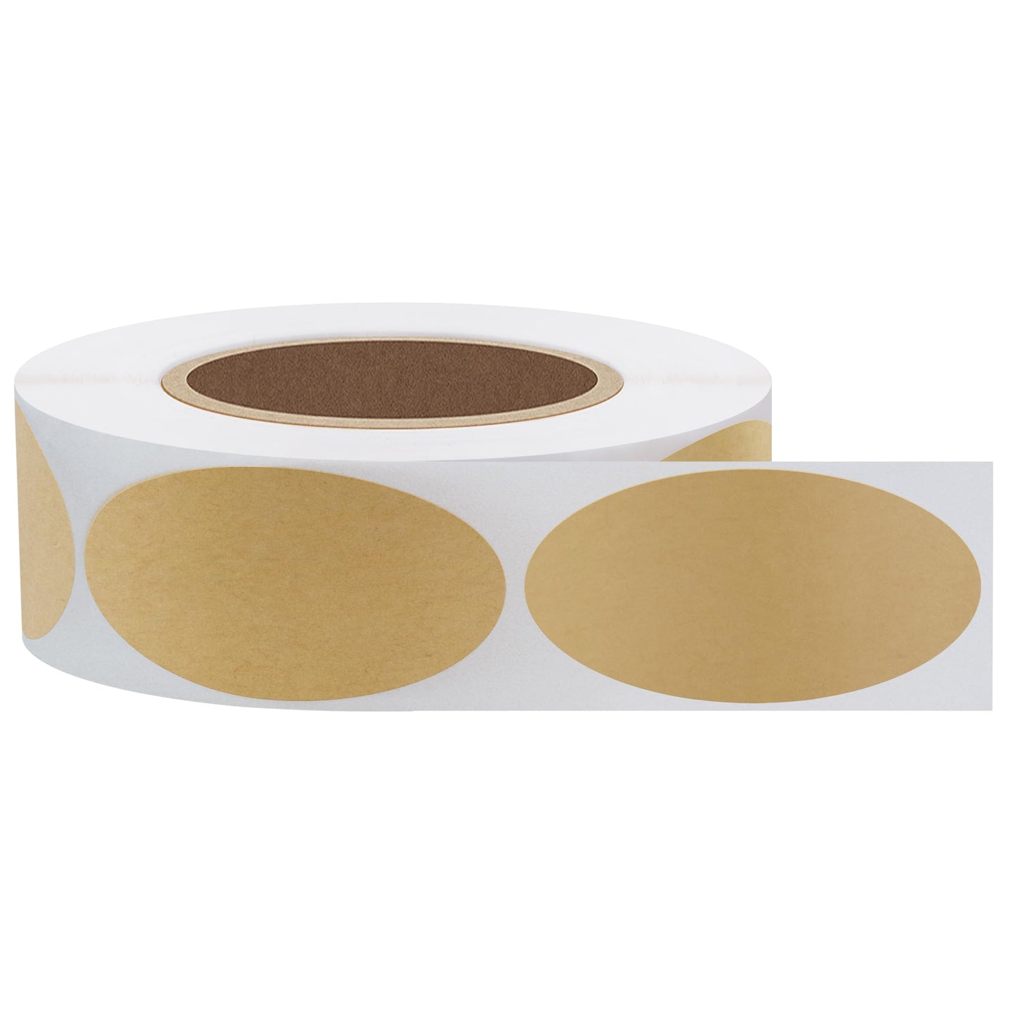 Hybsk Kraft Labels Oval 1x2 inch Natural Kraft Paper Stickers