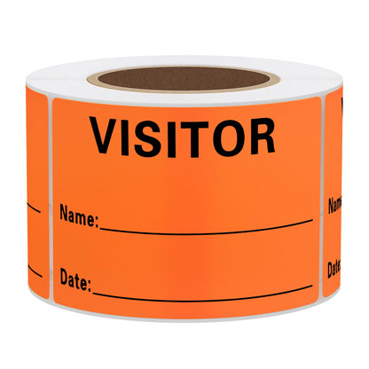 Hybsk Visitor Pass Fluorescent Green Visitor Identification Labels Stickers 300 Labels Per Roll