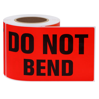 Hybsk 3x5 inch Do Not Bend Warning Stickers Adhesive Label 100 Per Roll