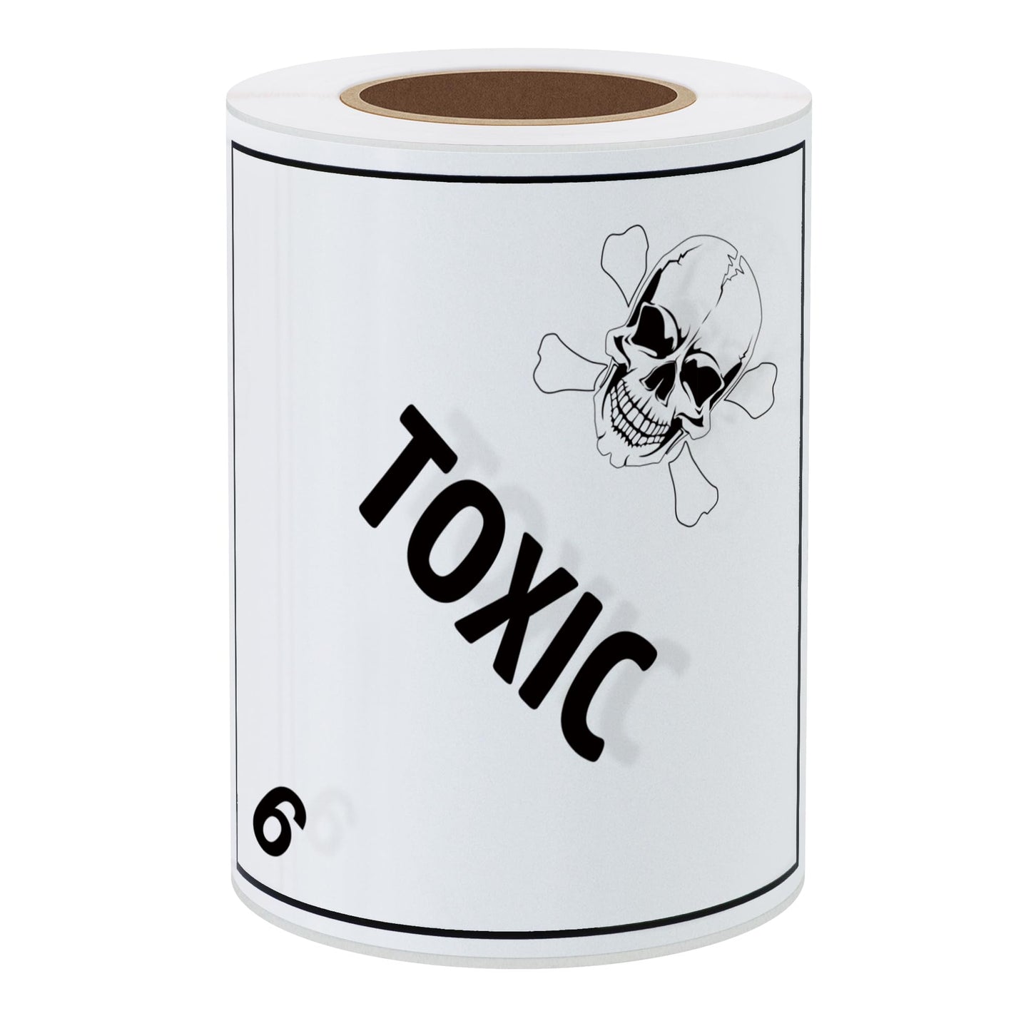 Hybsk Hazard Class 6 D.O.T. Toxic Labels 4x4 Inch Square 100 Adhesive Labels