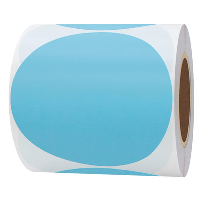 Hybsk 2 inch Circle Color Direct Thermal Stickers Shipping Labels for Barcodes, Name Tag, DIY Logo Design, Inventory– Compatible with Zebra, Rollo, Munbyn, and More-750 pcs per Roll